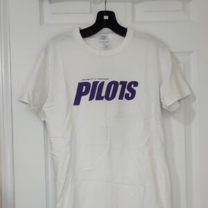 Gildan White Tee with Purple Print